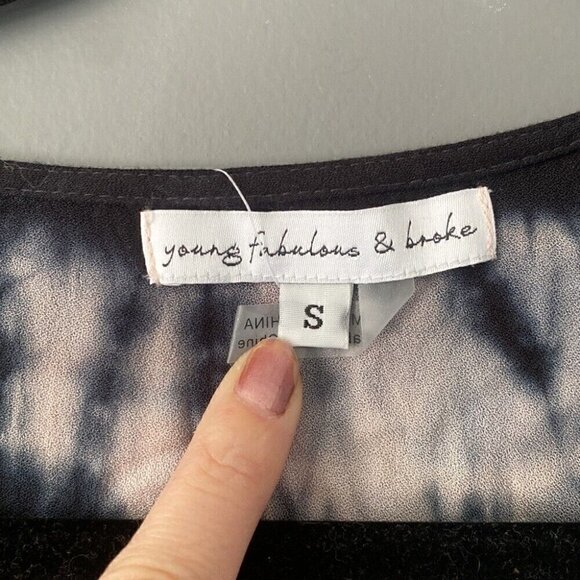 YFB Tie-Dye Faux Wrap Maxi Dress Dark Cottagecore Boho Chic Flowy Fall Small - Picture 5 of 11